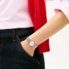 25MM Oval Crystal Accent Link Watch