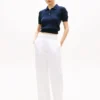 Allover Flag Logo Pointelle Sweater Polo Allover Flag Logo Pointelle Sweater Polo