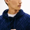 Allover Flag Logo Velour Jacquard Hoodie Allover Flag Logo Velour Jacquard Hoodie