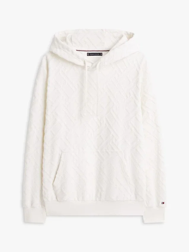 Allover Flag Logo Velour Jacquard Hoodie Allover Flag Logo Velour Jacquard Hoodie