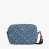 Allover Flag Print Denim Crossbody Bag