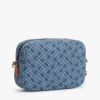 Allover Flag Print Denim Crossbody Bag