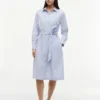 Allover Floral Striped Midi Shirtdress