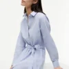Allover Floral Striped Midi Shirtdress