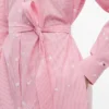 Allover Floral Striped Midi Shirtdress