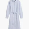 Allover Floral Striped Midi Shirtdress