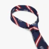 Allover Monogram Crest Striped Silk Tie