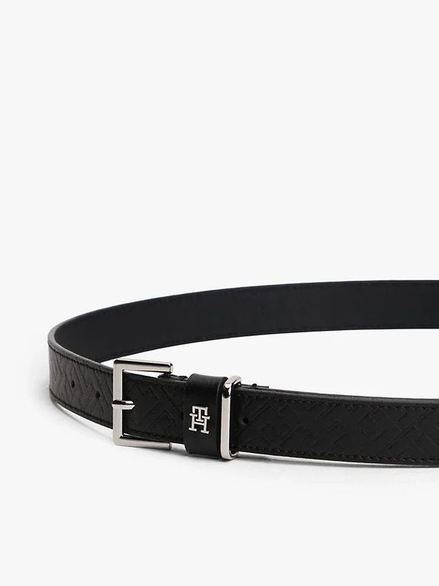 Allover Monogram Leather Belt Allover Monogram Leather Belt