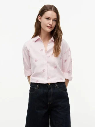 Allover Monogram Linen-Blend Shirt
