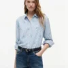 Allover Monogram Linen-Blend Shirt Allover Monogram Linen-Blend Shirt