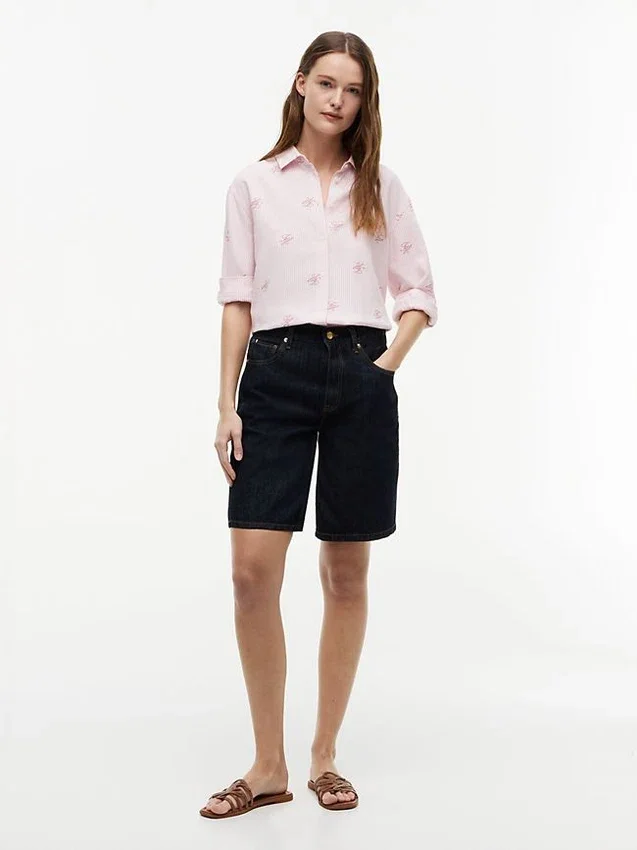 Allover Monogram Linen-Blend Shirt Allover Monogram Linen-Blend Shirt