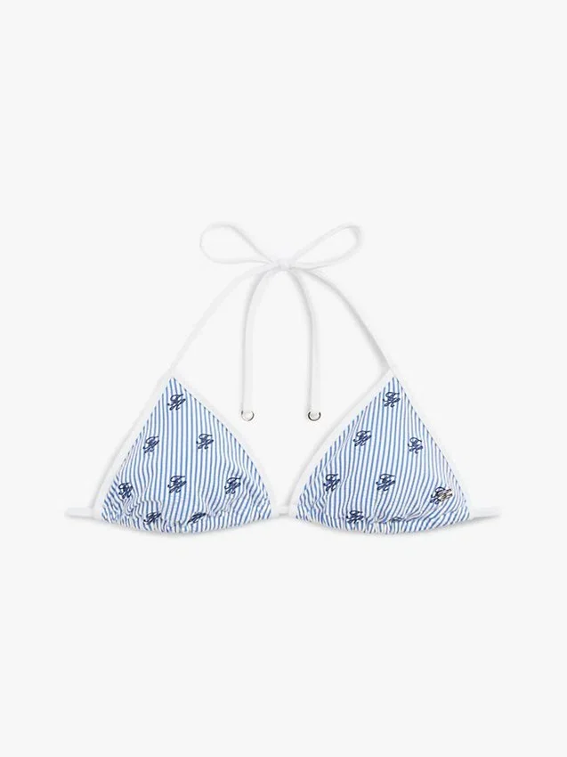 Allover Script Monogram Bikini Top Allover Script Monogram Bikini Top