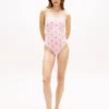 Allover Script Monogram Halter Swimsuit