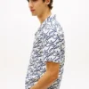 Allover Script Monogram Linen Camp Shirt