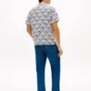 Allover Script Monogram Linen Camp Shirt