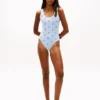 Allover Script Monogram Scoop Swimsuit