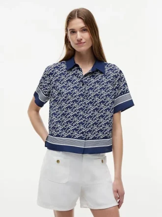 Allover Script Monogram Voile Shirt