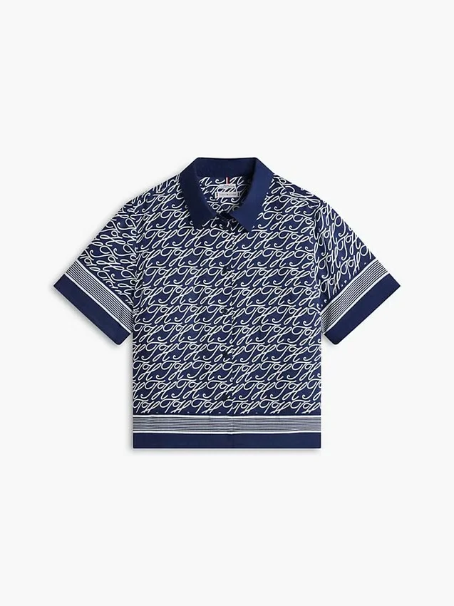 Allover Script Monogram Voile Shirt Allover Script Monogram Voile Shirt