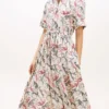 Animal Print Linen Midi Shirtdress