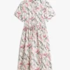 Animal Print Linen Midi Shirtdress