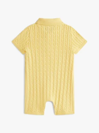 Babies’ Cable Knit Polo Shortall