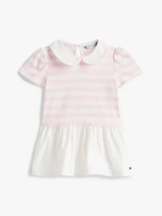 Babies’ Striped Mixed-Media Dress