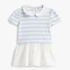 Babies’ Striped Mixed-Media Dress Babies’ Striped Mixed-Media Dress