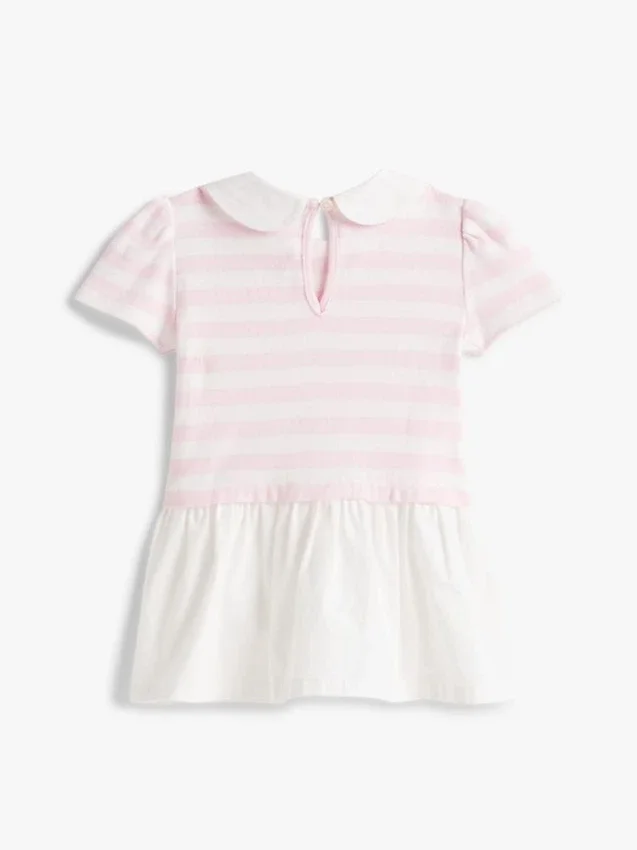 Babies’ Striped Mixed-Media Dress Babies’ Striped Mixed-Media Dress