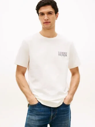 Back Logo Graphic Slub Cotton T-Shirt