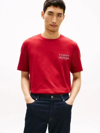 Back Logo Graphic Slub Cotton T-Shirt