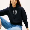 Badge Crest Logo Brushed-Back Hoodie