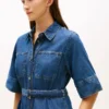 Belted Denim Midi Dress