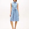 Belted Gingham Seersucker Midi Dress