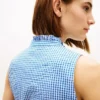 Belted Gingham Seersucker Midi Dress