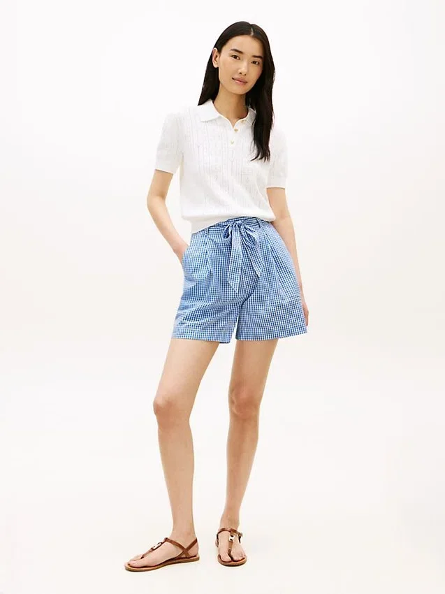 Belted Gingham Seersucker Short Belted Gingham Seersucker Short
