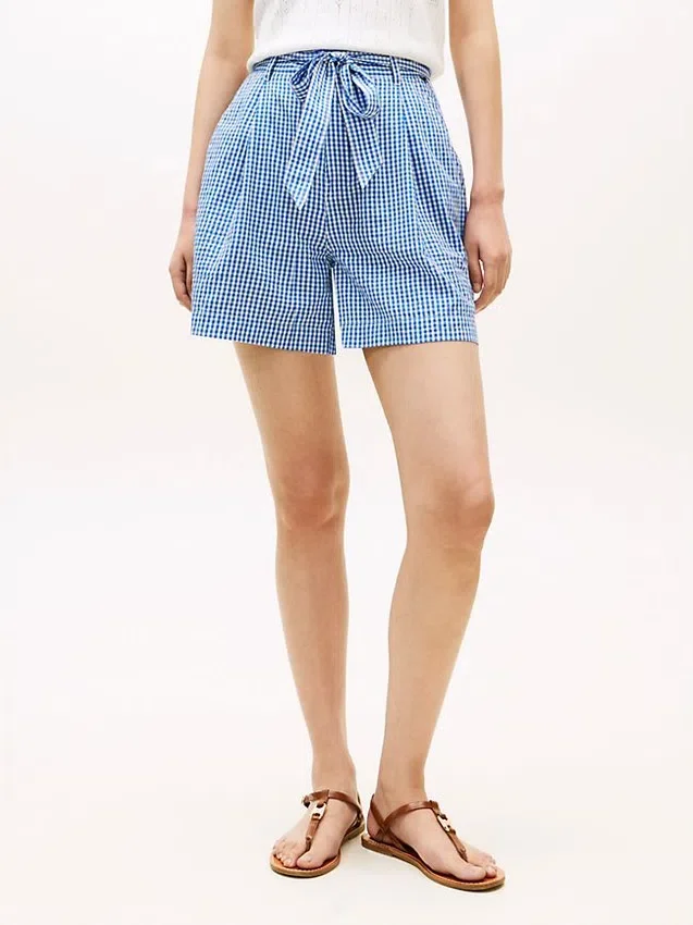Belted Gingham Seersucker Short Belted Gingham Seersucker Short