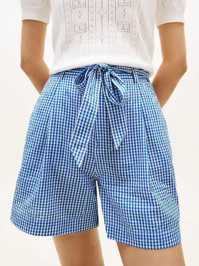 Belted Gingham Seersucker Short Belted Gingham Seersucker Short
