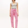 Belted Gingham Seersucker Tapered Pant