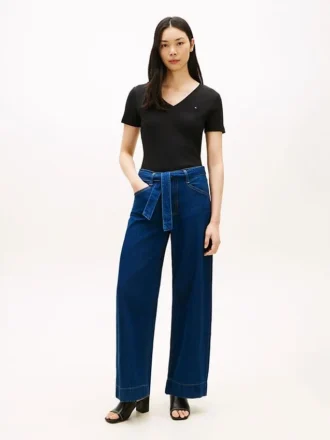 Belted High-Rise Wide Leg Jean