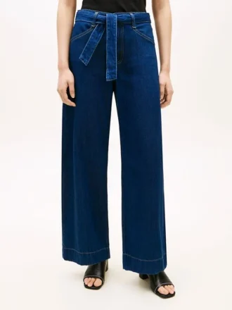 Belted High-Rise Wide Leg Jean