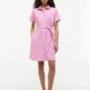 Belted Linen-Cotton Blend Shirtdress