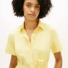 Belted Linen-Cotton Blend Shirtdress