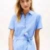 Belted Linen-Cotton Blend Shirtdress