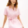 Belted Linen-Cotton Blend Shirtdress