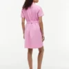 Belted Linen-Cotton Blend Shirtdress