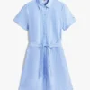 Belted Linen-Cotton Blend Shirtdress