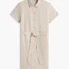 Belted Linen-Cotton Blend Shirtdress