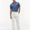 Belted Striped Cotton-Linen Blend Pant