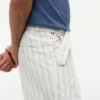Belted Striped Cotton-Linen Blend Pant