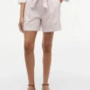 Belted Striped Linen-Blend Short Belted Striped Linen-Blend Short